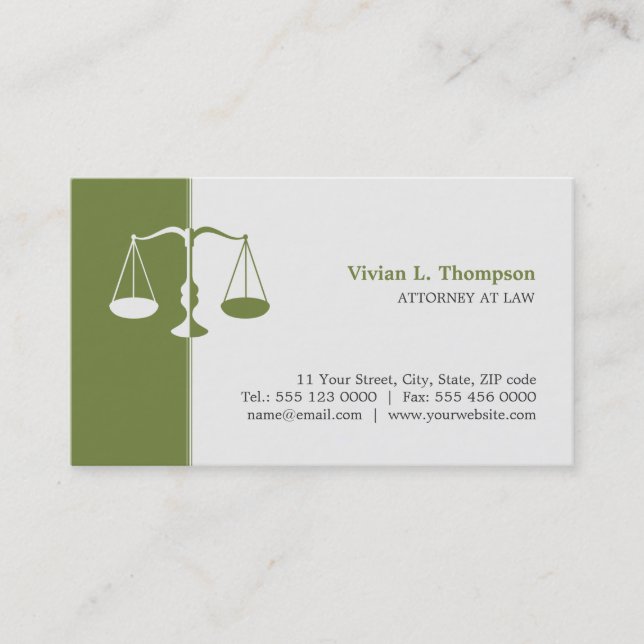 Attorney / Lawyer Any Colour business card (Front)