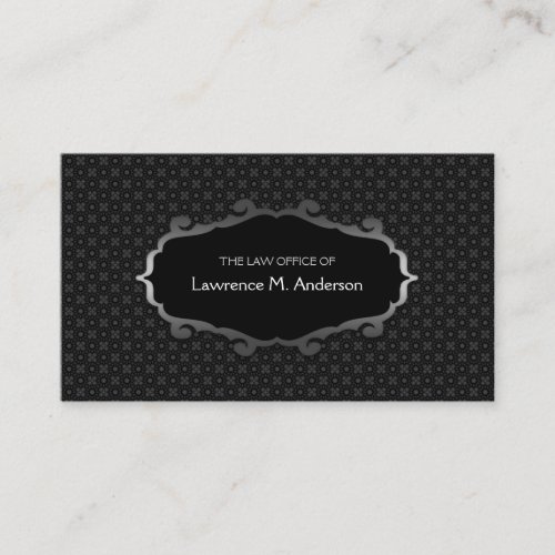 Black and Silver Attorney / Lawyer business card