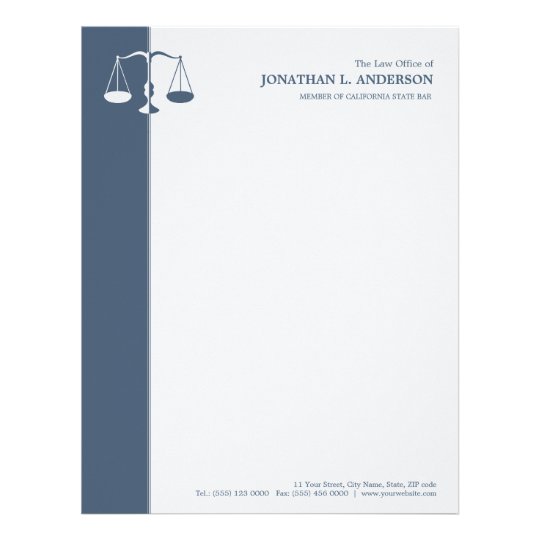 Attorney / Lawyer Blue letterhead Zazzle