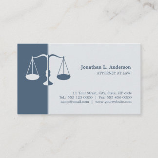 Attorney Lawyer (Blue) Professional business card