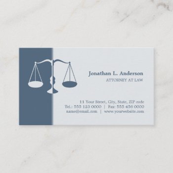 Attorney Lawyer (blue) Professional Business Card by BluePlanet at Zazzle