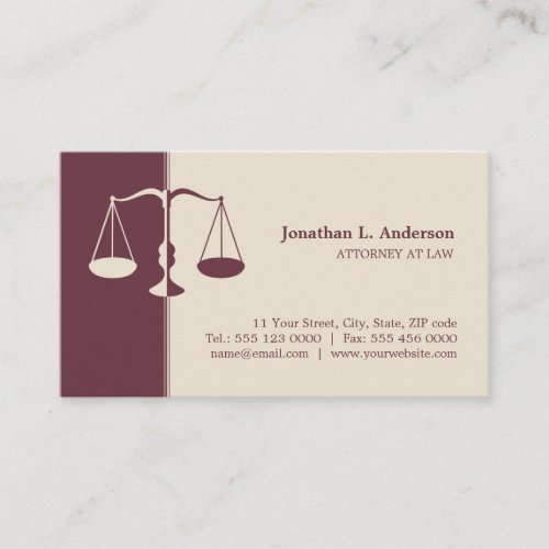 Attorney Lawyer Burgundy Professional cards