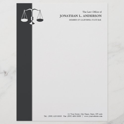 Attorney  Lawyer _ Charcoal Grey letterhead
