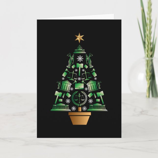 Attorney Lawyer Christmas Tree Card (Front)