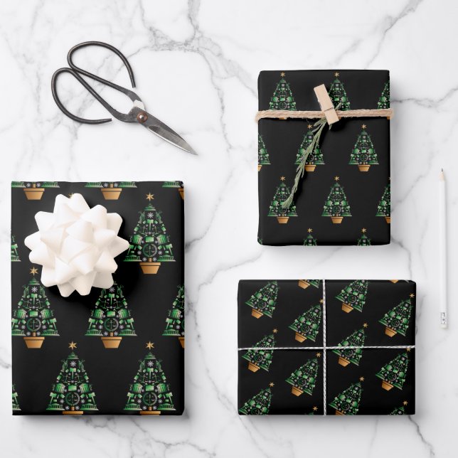 Attorney Lawyer Christmas Tree Wrapping Paper Sheets (Front)