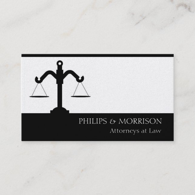 Attorney Lawyer Counselor Law Firm Office Scale Business Card (Front)