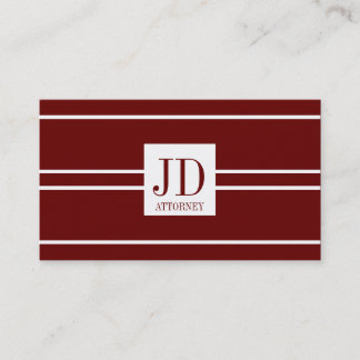 Attorney Lawyer Dark Cherry White Striped Pendant Business Card