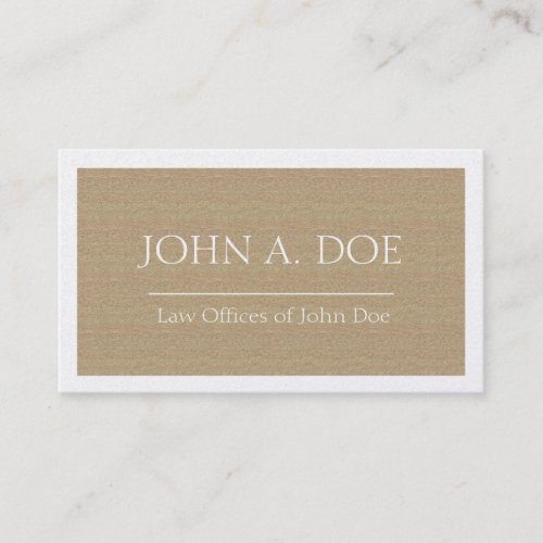 Attorney Lawyer Dark Tan Gold Paper Border Business Card