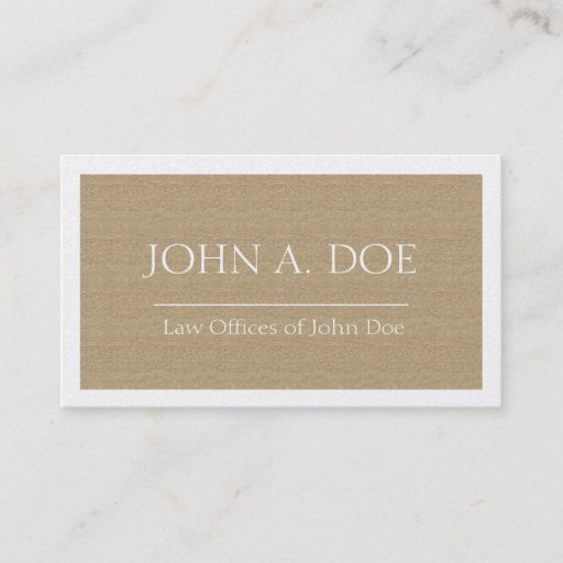 Customizable Attorney Lawyer Dark Tan Gold Paper Border Business Card