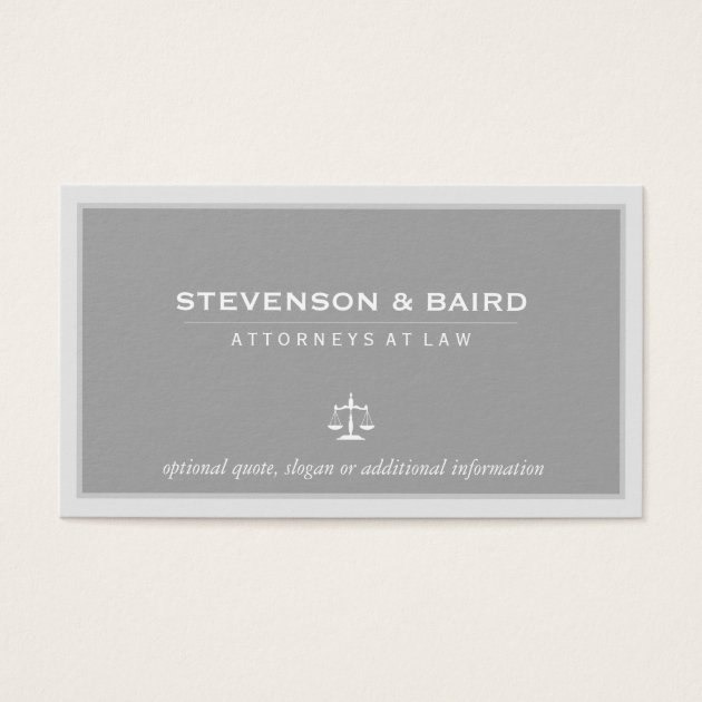 Attorney Lawyer Elegant Gray Business Card