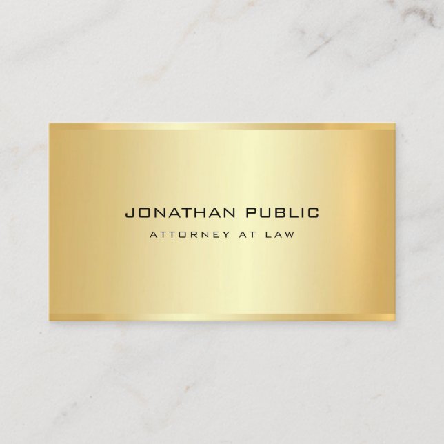 Attorney Lawyer Gold Look Template Law Office Business Card (Front)