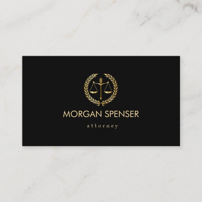 Attorney Lawyer Gold Scale Business Card (Front)