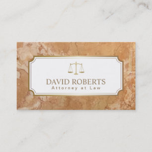 Attorney Lawyer Gold Scale Elegant Marble Business Card