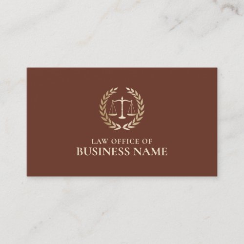 Attorney Lawyer Gold Scale of Justice Brick Red Business Card