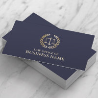 Attorney Lawyer Gold Scale of Justice Elegant Business Card