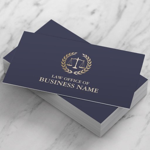 Customizable Attorney Lawyer Gold Scale of Justice Elegant Business Card