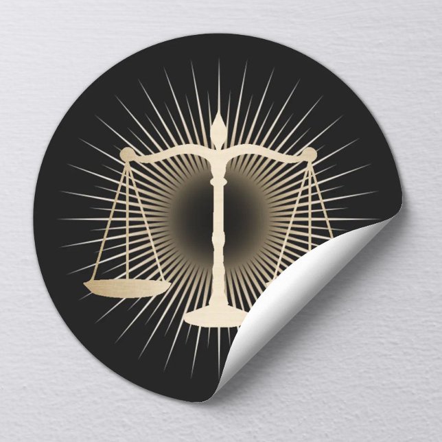 Attorney Lawyer Gold Scale of Justice Elegant Law Classic Round Sticker (Creator Uploaded)