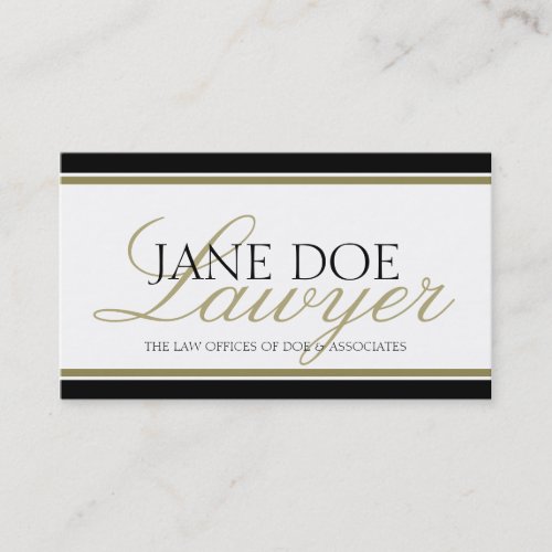 Attorney/Lawyer Gold Script Business Cards
