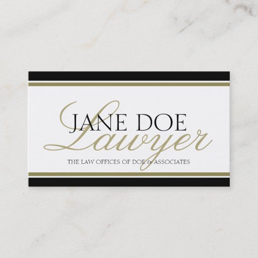 Customizable Attorney/Lawyer Gold Script Business Cards