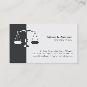 Attorney Lawyer (Grey) Professional business card