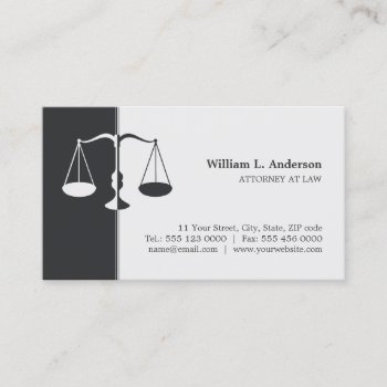 Attorney Lawyer (grey) Professional Business Card by BluePlanet at Zazzle