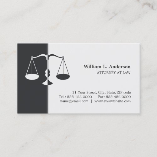 Attorney / Lawyer - Charcoal Grey business card