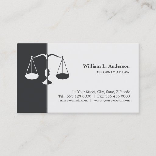 Customizable Attorney / Lawyer - Charcoal Grey business card