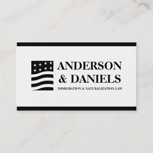 Attorney Lawyer Immigration Naturalization Law Business Card (Front)