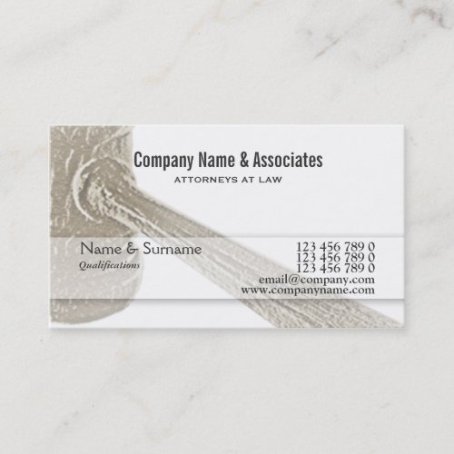 Attorney Lawyer Judge Auctioneer gavel Business Card