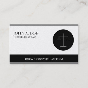 Attorney Lawyer Law Firm B/W Platinum Paper Business Card