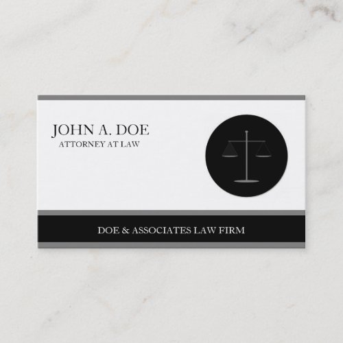 Attorney Lawyer Law Firm B/W Silver Stripes Business Card