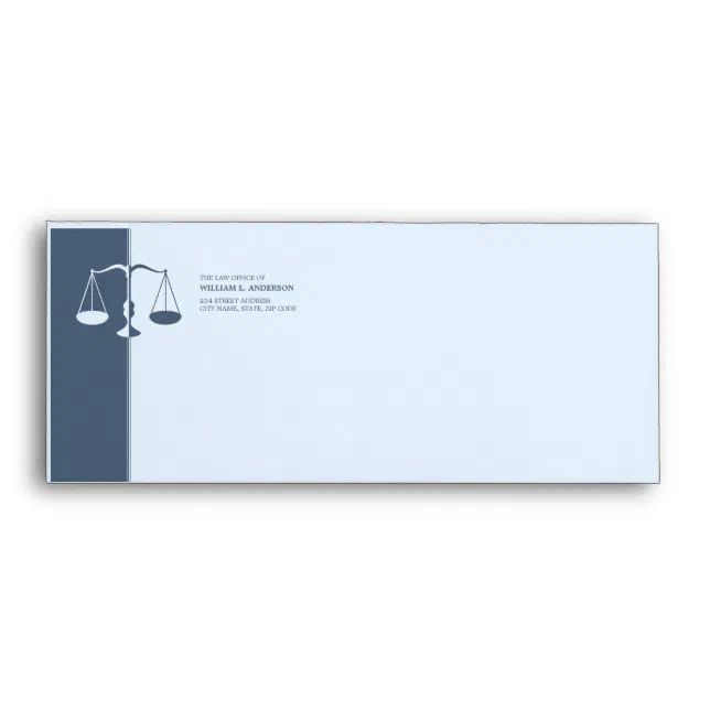 Attorney / Lawyer / Law Firm (Blue) envelope Zazzle