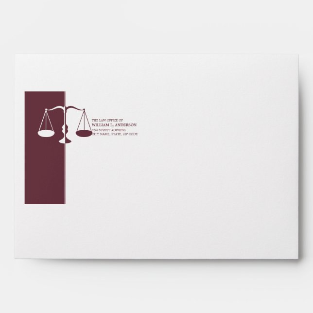 Attorney / Lawyer / Law Firm - Burgundy envelope (Front)