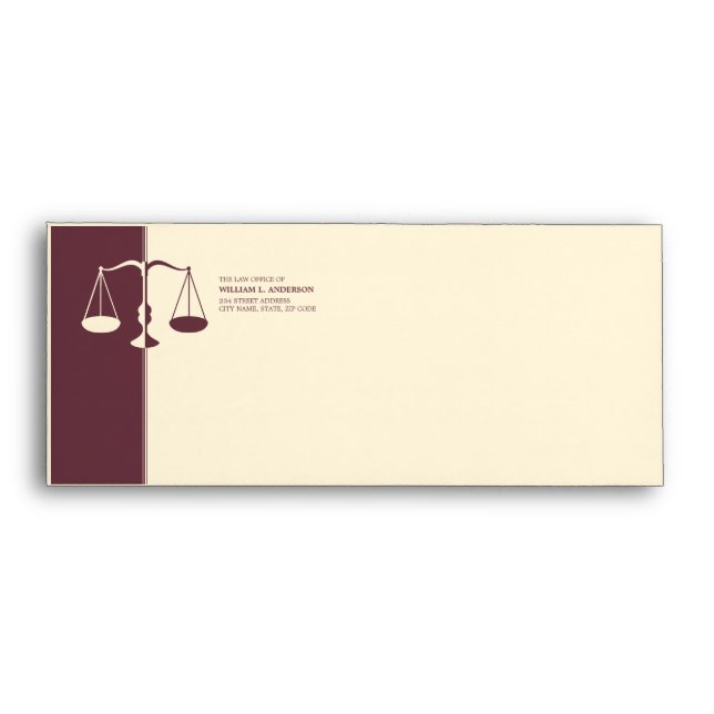 Attorney / Lawyer / Law Firm - Burgundy envelope (Front)
