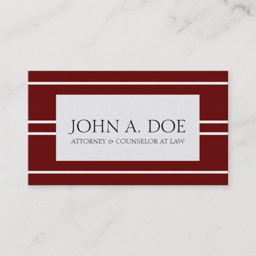 Customizable Attorney Lawyer Law Firm Cherry Gold White Stripes Business Card Templates