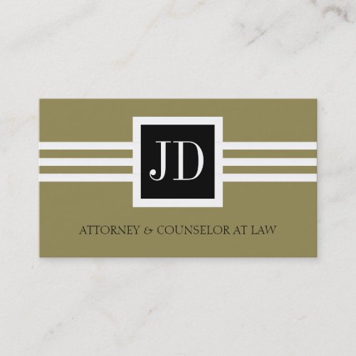 Attorney Lawyer Law Firm Monogram Gold Black Business Card Template