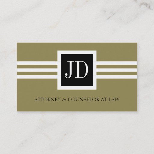 Customizable Attorney Lawyer Law Firm Monogram Gold Black Business Card Template