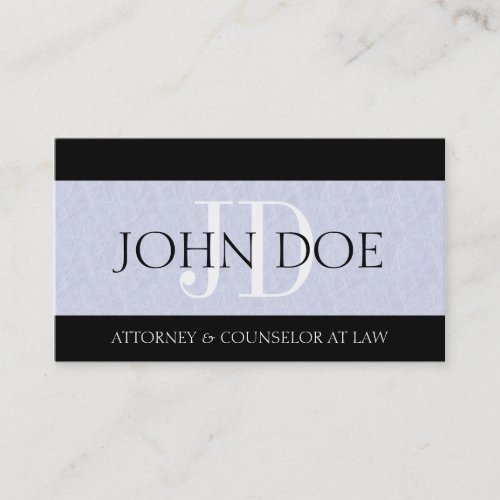 Attorney Lawyer Law Firm Monogram Light Blue Sky Business Cards