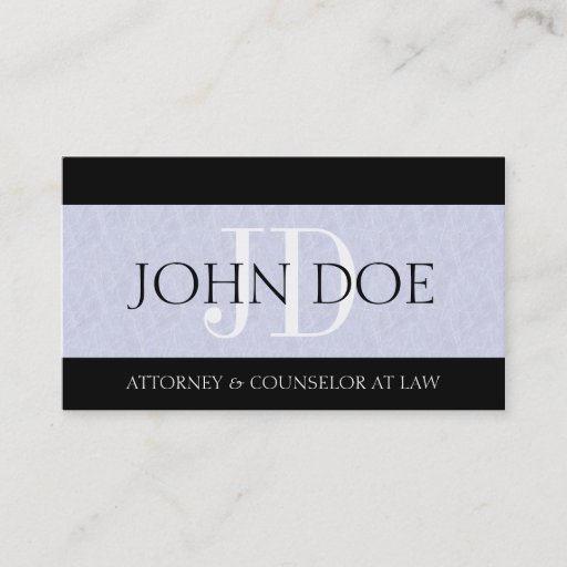 Customizable Attorney Lawyer Law Firm Monogram Light Blue Sky Business Cards