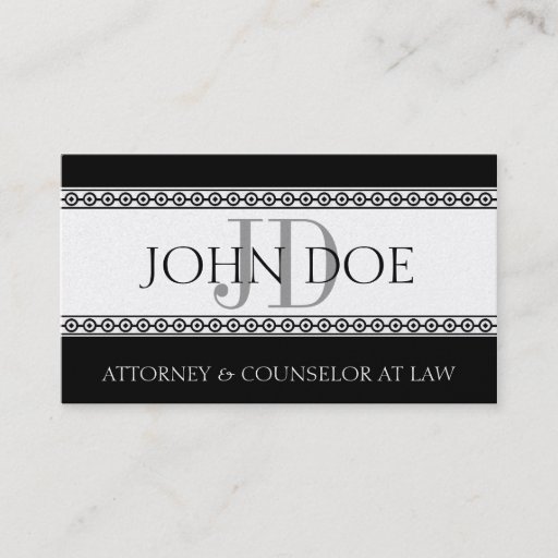 Customizable Attorney Lawyer Law Firm Monogram Platinum Diamond Business Card