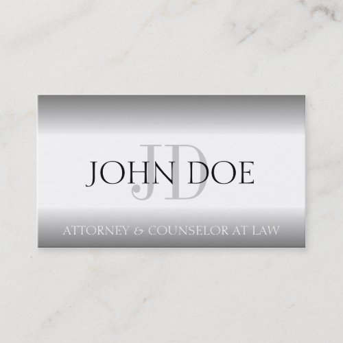 Attorney Lawyer Law Firm Monogram Silver Fade Business Card Templates