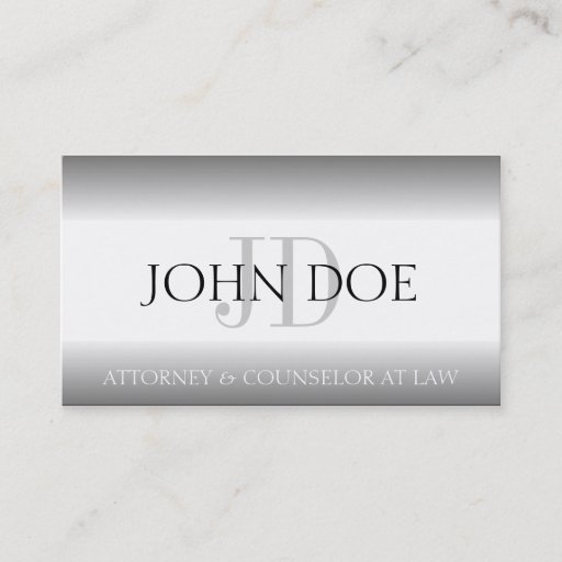 Customizable Attorney Lawyer Law Firm Monogram Silver Fade Business Card Templates