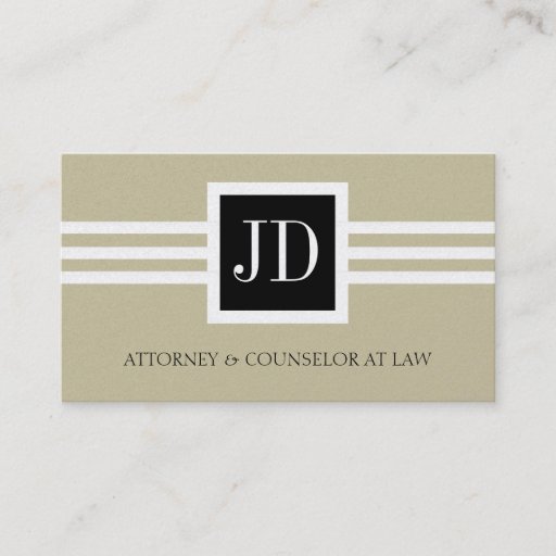 Customizable Attorney Lawyer Law Firm Monogram Tan Gold Paper Business Card Templates
