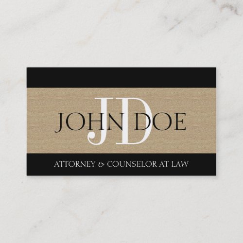Attorney Lawyer Law Firm Monogram Textured Tan Business Cards