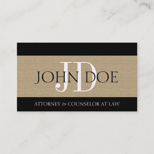 Customizable Attorney Lawyer Law Firm Monogram Textured Tan Business Cards