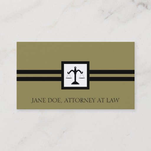 Customizable Attorney Lawyer Law Firm Office Scale Antique Gold Business Cards