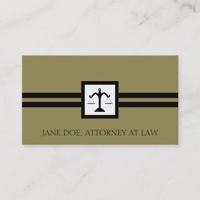 Attorney Lawyer Law Firm Office Scale Antique Gold Business Card (Front)