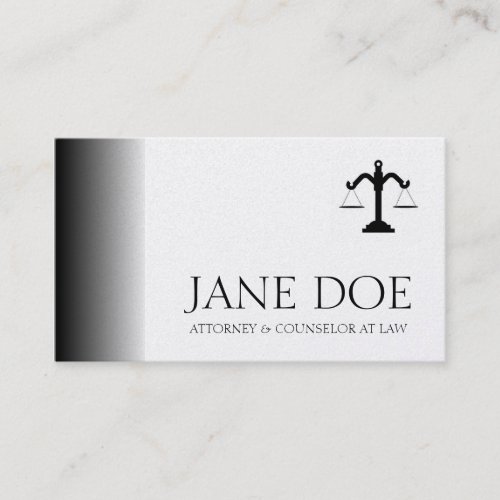 Attorney Lawyer Law Firm Office Scale Fade Platnum Business Card Template