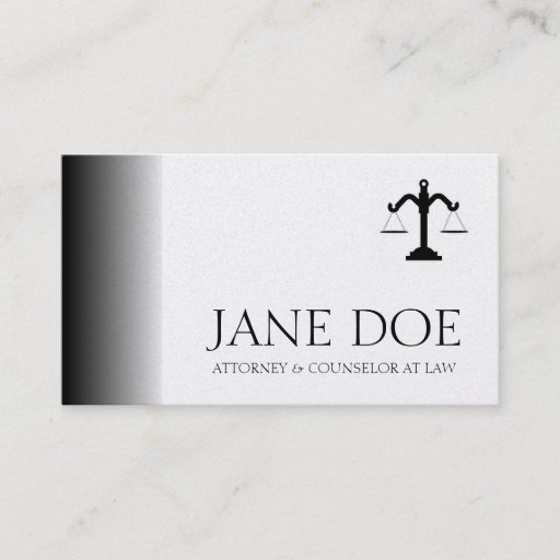 Customizable Attorney Lawyer Law Firm Office Scale Fade Platnum Business Card Template