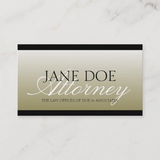 Customizable Attorney Lawyer Law Firm Office Script Gold Fade Business Card Templates